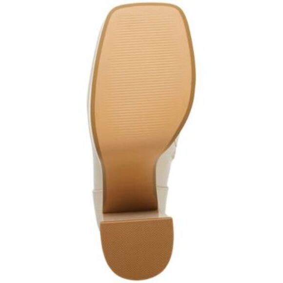 STEVE MADDEN Womens Beige 1-1/2" Platform Bianca Toe Block Heel Booties 9 M - Picture 4 of 5
